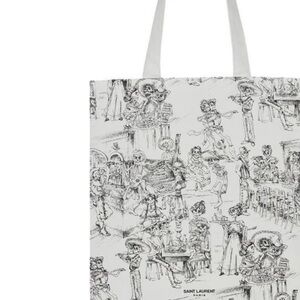 Yves Saint Laurent Cream Artistic Tote Bag